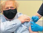  ??  ?? Boris Johnson gets vaccine on Friday