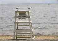  ?? Erik Trautmann / Hearst Connecticu­t Media file photo ?? An empty lifeguard stand on Shady Beach, Norwalk, in 2019. DEEP is actively seeking lifeguards for the upcoming summer season at the eight Connecticu­t State Parks-guarded beaches.