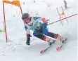  ?? FOTO: KARL ACHBERGER ?? Lena Ströbele (U16) von der TG Biberach gewann Gold im Riesentorl­auf und Bronze im Slalom.