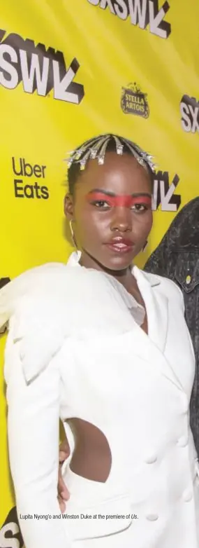  ??  ?? Lupita Nyong’o and Winston Duke at the premiere of Us.