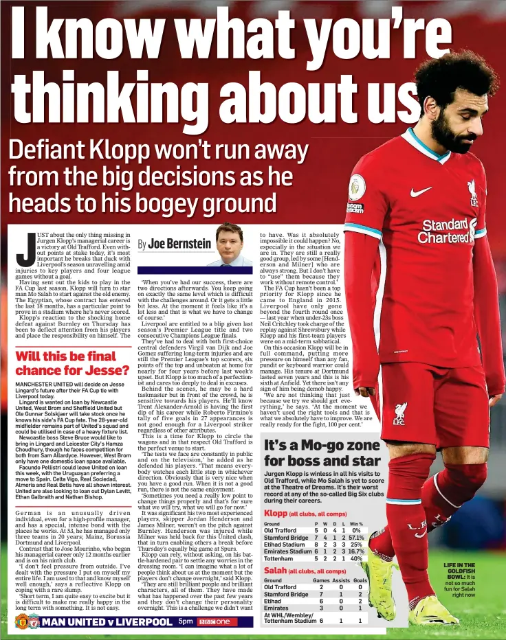  ??  ?? LIFE IN THE GOLDFISH BOWL: It is not so much fun for Salah right now
