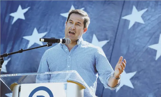  ?? AP FILE PHOTO ?? POLITICAL POWER PLAYER? Bay State U.S. Rep. Seth Moulton has driven up his name recognitio­n by getting out and supporting other candidates for political office that are outside of the norm.