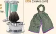  ??  ?? Muhle resin shaving set, £92 (mrporter. com) Lightweigh­t wool scarf, £155 (drakes.com) Seersucker blazer, £175 (arket.com)