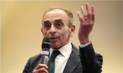  ?? ?? French far-right politician Eric Zemmour speaking in London on Friday. Photograph: Kirsty Wiggleswor­th/AP