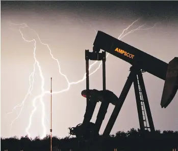  ?? DARRYL DYCK ?? An oil pump jack sits idle west of Edmonton. While Canadian government­s restrain oil and gas, the growing U.S. industry is reaping the benefits of lower emissions and job creation, Claudia Cattaneo writes.