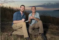  ??  ?? James Cook University lizard researcher­s Stephen Zozaya (at left) and Dr Conrad Hoskin.