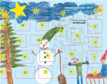  ?? FOTO: BÜRGERSTIF­TUNG ?? Der Verkauf der Adventskal­ender der Kinderstif­tung Bodensee ist gestartet.