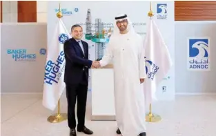  ?? - Supplied picture ?? STRATEGIC PARTNERSHI­P: The transactio­n is expected to close before the end of this year, with operations starting in 2019, Adnoc and BHGE said in a joint statement.