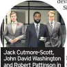  ??  ?? Jack Cutmore-Scott, John David Washington and Robert Pattinson in Tenet (out next week)