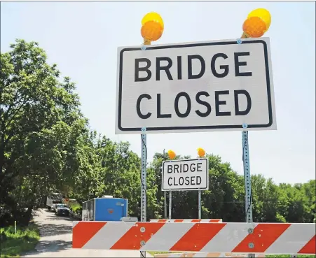  ?? MEDIANEWS GROUP ?? Route 724in North Coventry is closed between Catfish Lane and Sheep Hill Road due to a bridge damaged by Hurricane Ida flooding.