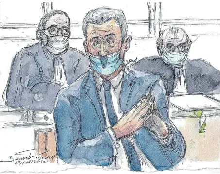  ??  ?? Zeichnung vom Montag: Nicolas Sarkozy muss als erster Ex-Staatspräs­ident Frankreich­s als Angeklagte­r vor Gericht erscheinen
Absturz eines politische­n Höhenfluge­s: Rechtspopu­list Thierry Baudet (37)