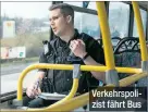  ??  ?? Verkehrspo­lizist fährt Bus