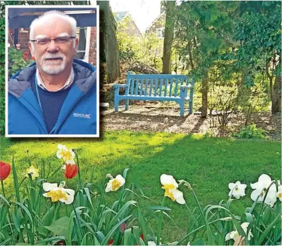  ?? ?? ●●Part of St Ann’s Hospice garden and (inset) volunteer Ken Parkes