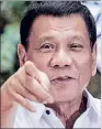  ??  ?? Filipinas. Presidente insiste en restablece­r la pena de muerte.