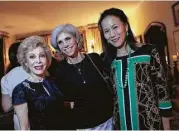  ??  ?? Margaret Alkek Williams, from left, Judy Nyquist and Y. Ping Sun