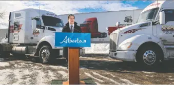  ?? GAVIN YOUNG ?? Transporta­tion Minister Devin Dreeshen says as more commercial drivers enter retirement, it is crucial for government to examine “how we can ensure that truck driving is an attractive profession here in Alberta.”