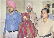  ?? GURMINDER SINGH/HT ?? Accused Renu in police custody in Ludhiana.