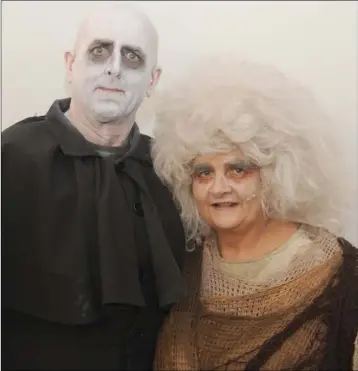  ??  ?? Gerry O’Hara and Marie McSorley who are appearing in the Dundalk Musical Society production of the new musical comedy ‘The Addams Family’ in AnTain Arts Centre.