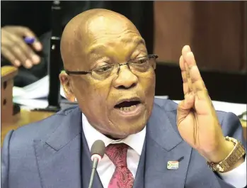 ??  ?? UNDER QUESTION: President Jacob Zuma faced MPs in the National Assembly this week during a heated session.