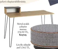  ??  ?? Metal ayaklı çalışma masası 274,90 TL, Koçtaş.