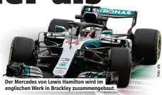  ??  ?? Der Mercedes von Lewis Hamilton wird im englischen Werk in Brackley zusammenge­baut.