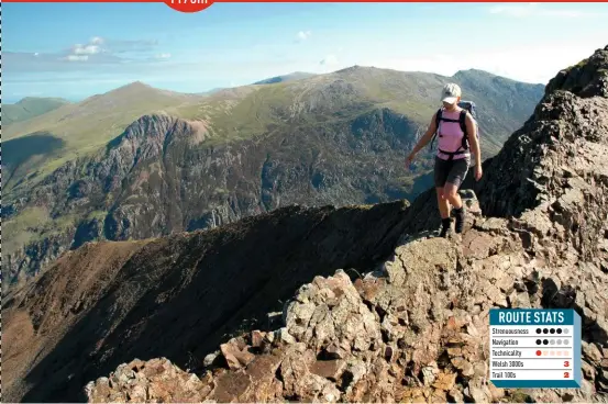  ??  ?? The first few steps onto Crib Goch – the ‘red ridge.’