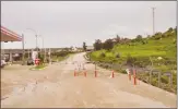  ??  ?? The main road and the Koop petrol station in Yeşilköy remained closed after being badly damaged by heavy rain Photo: Ayşe Bulut