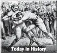  ??  ?? English boxer Tom King defeated American John Heenan to become the world’s first heavyweigh­t champion. The fight lasted 35 minutes and 25 rounds