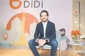  ??  ?? Pablo Mondragón, líder de Operacione­s de Didi para la Ciudad de México, afirmó que por el lanzamient­o de la plataforma en la capital, se ofrecen siete cupones con un valor total de 500 pesos, con vigencia por 10 días.