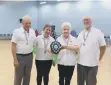  ??  ?? Above: the Selsey carpet bowls finalists