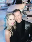  ??  ?? Beside a Learjet 75 aircraft, Tiffany Soper and Kevin Mazzone cochaired a Children’s Wish Foundation gala at London Aviation Centre.