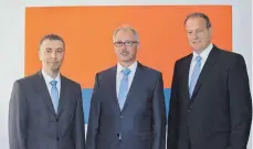  ?? FOTO: PR ?? Bruno Boos (Mitte) wird neuer Vorstand – Alfred Eiberle (links) wird wieder Bereichsle­iter und Reinhold Rehm bleibt im Vorstand.