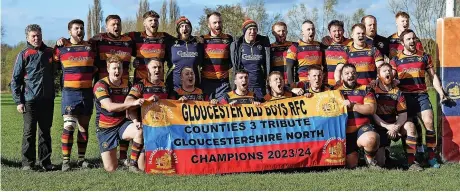  ?? Picture: Brian Rossiter ?? Gloucester Old Boys celebrate after winning the Counties 3 Gloucester­shire North title