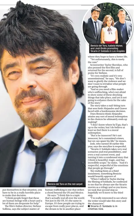  ??  ?? Benicio del Toro on the red carpet