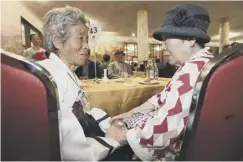  ??  ?? 0 South Korean Lee Eun-lim, 87, right, greets her North Korean sister Ri Yong Hi, 94, at the the Separated Family Reunion Meeting