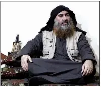  ?? AP/Al-Furqan media ?? Abu Bakr al-Baghdadi, leader of the Islamic State, described the Sri Lanka attacks as an act of revenge after the fall of Baghouz, the last territory the militant group held in Syria.