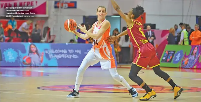  ?? FIBA BASKETBALL ?? Allie Quigley didn’t have much time to celebrate the Sky’s championsh­ip before reporting to UMMC Ekaterinbu­rg.