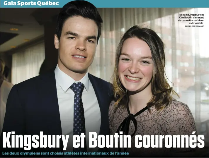  ?? PHOTO BEN PELOSSE ?? Mikaël Kingsbury et Kim Boutin viennent de connaître un hiver mémorable.