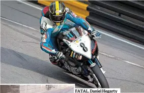  ??  ?? FATAL. Daniel Hegarty participav­a pela segunda vez no GP Macau. Despistou-se e morreu a caminho do hospital