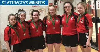  ??  ?? The U19 girls table-tennis team from St Attracta’s CS with their All-Ireland bronze medals after the National Post-Primary Schools competitio­n: Gráinne Scanlon, Fiona Whitehead, Julie Mulholland, Ciara McHugh, Aoife O’Dowd and Katelyn O’ Gara.