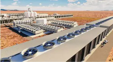  ?? Carbon Engineerin­g ?? A rendering shows a first look at Oxy’s proposed direct-air capture plant in the Permian Basin, currently being engineered by Carbon Engineerin­g and 1PointFive.