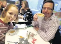  ??  ?? Emma Curry and her dad Andrew in a cafe in Dublin