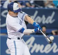  ?? NATHAN DENETTE / THE CANADIAN PRESS ?? Since the all-star break, Blue Jays infielder Aledmys Diaz has been putting up big numbers offensivel­y.