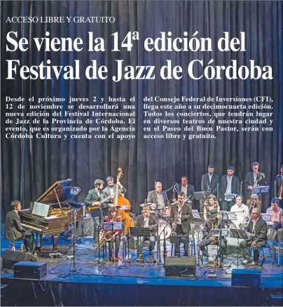  ?? ?? CÓRDOBA JAZZ ORCHESTRA.