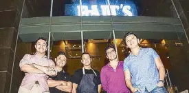  ??  ?? Bait’s Seafood Kitchen owners (from left) Joel Poniente, JP Hernandez, chef Joseph Margate, Erwan Heussaff and Stephen Ku of the Mothership F& B Group.