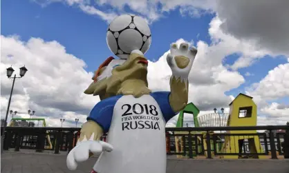  ?? Photograph: Saeed Khan/AFP/Getty Images ?? A statue of Zabivaka, Fifa’s mascot for the 2018 World Cup. The name of the ‘wolf’ translates in Russian as ‘the one who scores’.