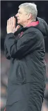  ?? Picture: Getty. ?? Manager Arsene Wenger looks on as Arsenal take control of the first leg of their Uefa Europa League quarter-final against CSKA Moscow.