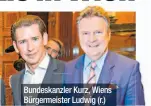  ??  ?? Bundeskanz­ler Kurz, Wiens Bürgermeis­ter Ludwig (r.)