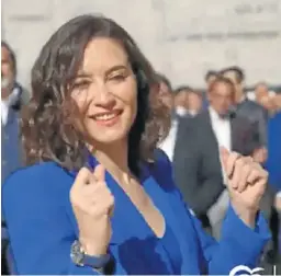  ?? ?? Isabel Díaz Ayuso baila en un vídeo del PP en la plaza de Las Ventas.