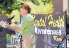  ?? JIM THOMPSON/JOURNAL ?? Kathy Finch talks Tuesday about how mental health crisis interventi­on could have helped her son before he attacked her and killed her husband. She was speaking during a new conference with county and city officials announcing a new pilot program to...